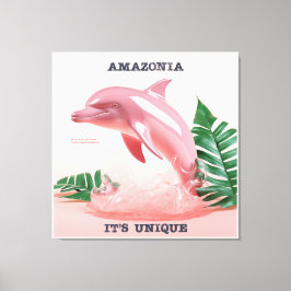 Impressão Em Tela Quadro Amazônia - It's Unique - Boto Cor de Rosa