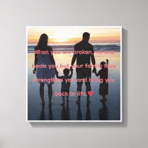 Impressão Em Tela Quadro de Citação Inspiradora de Família em Tela