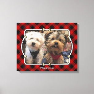 Impressão Em Tela Quadro de Fotografias Personalizadas de Natal Verm