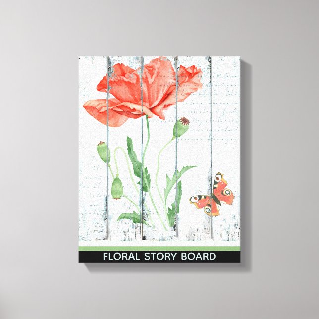 IMPRESSÃO EM TELA QUADRO DE HISTÓRIA FLORAL (Frente)