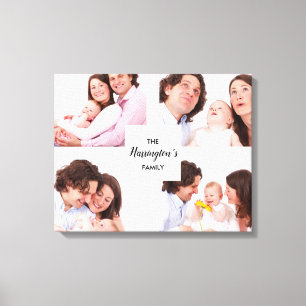 Impressão Em Tela Quadro de Retângulo de Colagem de Fotos da Famíl