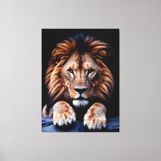 Impressão Em Tela Quadro Decorativo Rosto de Leão