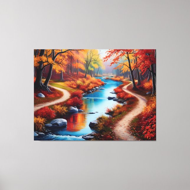 Impressão Em Tela Quadro floresta de outono (Frente)