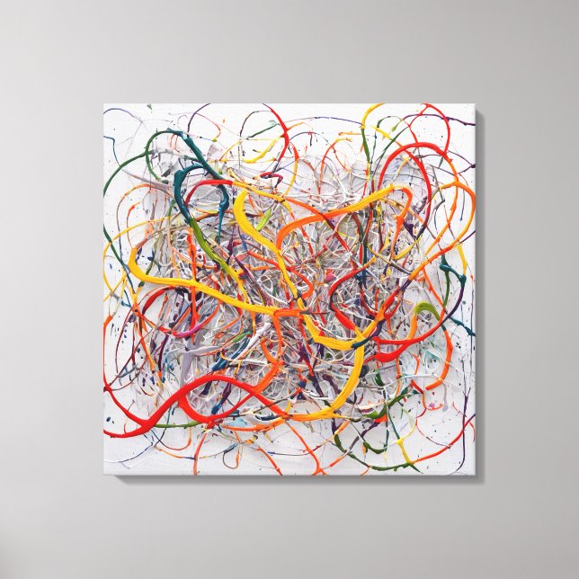 Impressão Em Tela Quadro Pintura Abstrata em Canva Sinfonia Abstrata (Frente)