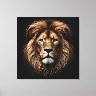 Impressão Em Tela Quadro Rosto de Leão