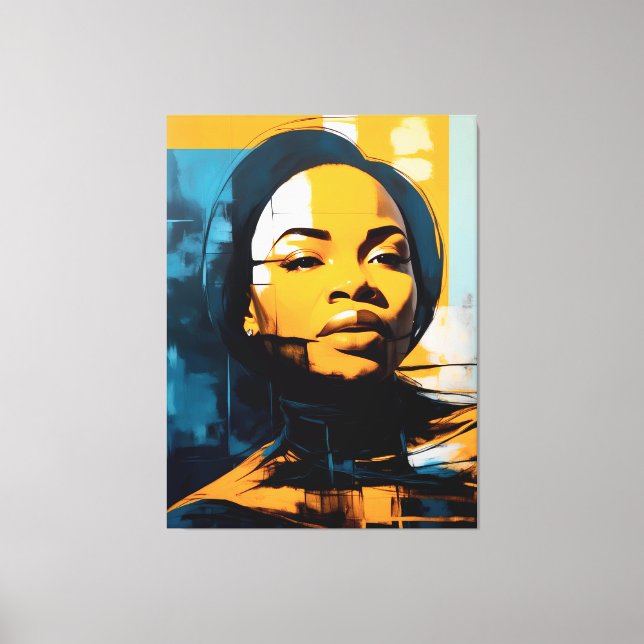 Impressão Em Tela Quadro Rosto de mulher Abstrato (Frente)