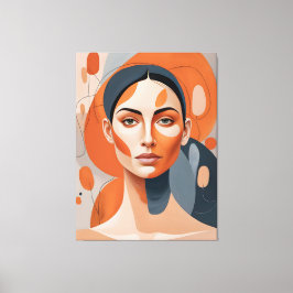 Impressão Em Tela Quadro Rosto de Mulher Séria