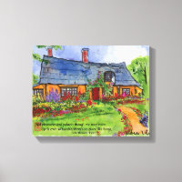 Quaint English Cottage Watercolor