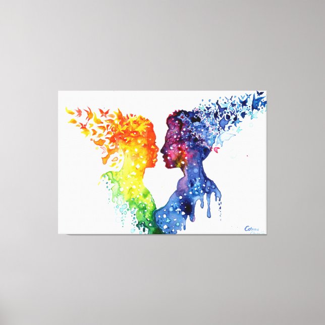 Impressão Em Tela quando o amor te dá borboletas (Frente)