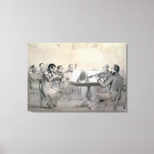 Impressão Em Tela Quarteto do compositor Count A. F. Lvov, 1840 (Frente)