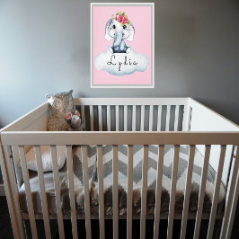 Impressão Em Tela Quarto de Bebê do Elefante Personalizado Fofo