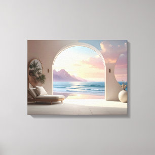 Impressão Em Tela Quarto Luxuoso com Vista para o Oceano