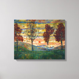 Impressão Em Tela Quatro Árvores (Landscape Art) (por Egon Schiele)