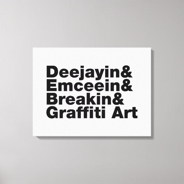 Impressão Em Tela Quatro Elementos de Hip Hop (Frente)