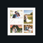 Impressão Em Tela Quatro Fotos de Casamento Colagem Amor Script Bran<br><div class="desc">Exiba lindas memórias do seu dia de casamento em sua casa com esta colagem de quatro fotos, onde você pode facilmente trocar suas 4 fotos favoritas. A palavra Amor sobrepõe as fotos ligeiramente e é apresentada em elegante letra cursiva dourada.A cor de fundo branca pode ser alterada para uma cor...</div>