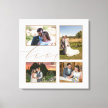 Quatro Fotos de Casamento Colagem Amor Script Bran