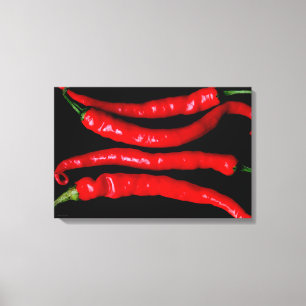 Impressão Em Tela Quatro Red Chilies 24x16 (60x40cm) waccn