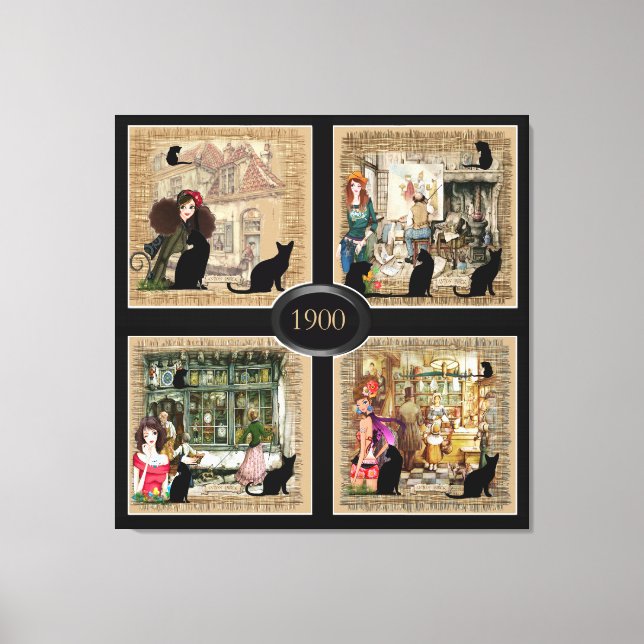 Impressão Em Tela Quatro vezes Anton Pieck (Frente)