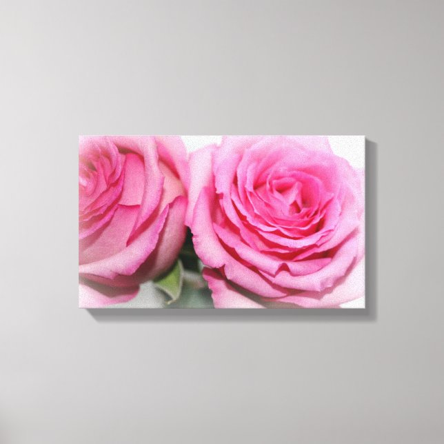 Impressão Em Tela Quebra-Canvas de Rosas Rosa (Frente)
