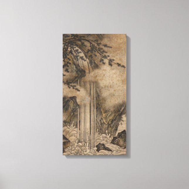 Impressão Em Tela Quebra d'água (Arte da Paisagem Japonesa) (Kano Mo (Frente)