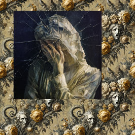 Impressão Em Tela Quebre o Véu — Arte Fina Surrealista Gótica