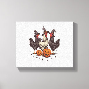 Impressão Em Tela Queda da Bruxa de Frango de Abóbora do Halloween