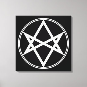Impressão Em Tela Queda do Unicursal Hexagrama Branco