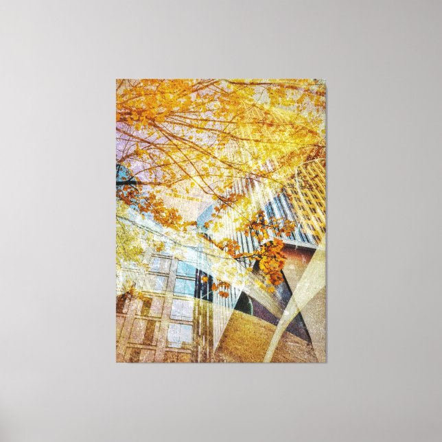 Impressão Em Tela Queda na Abstrato de cidade (Frente)