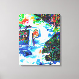 Impressão Em Tela Quedas de água.