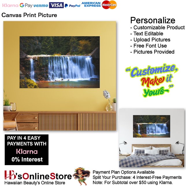 Impressão Em Tela Quedas de Água Natureza Relaxa Casa Imagem 12 (Waterfalls Nature Relax Home Office Canvas Print Picture 12.)