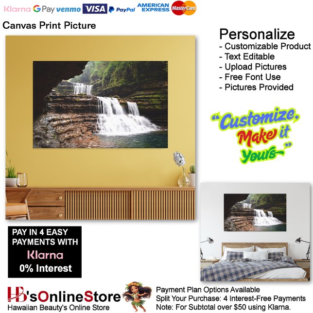 Impressão Em Tela Quedas de Água Natureza Relaxa Casa Imagem 15 (Waterfalls Nature Relax Home Office Canvas Print Picture 15.)