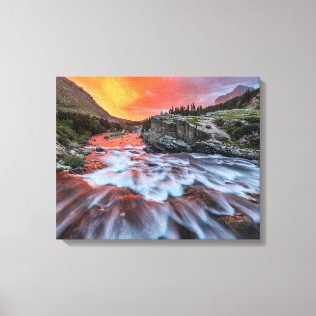 Impressão Em Tela Quedas de Onda | Glacier National Park Montana (Frente)