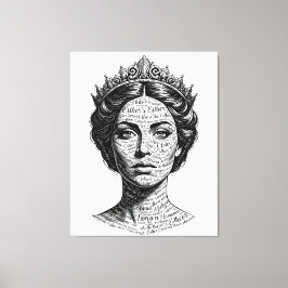 Impressão Em Tela Queen Esther Calligraphy Portrait - Vintage Script