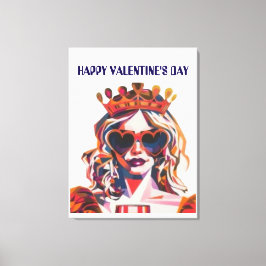 Impressão Em Tela Queen of Hearts Pop Art