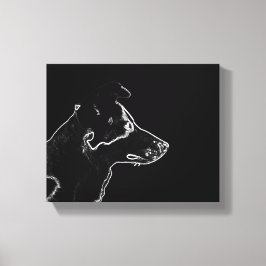 Impressão Em Tela Quer um cachorro | Branco sobre o desenho de fotos
