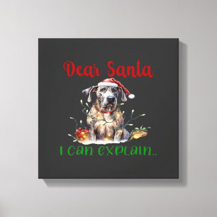 Impressão Em Tela Querido Papai Noel Posso Explicar Great Dane T-Shi