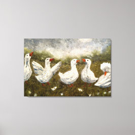 Impressão Em Tela Quiet Quack: White Duck Starry Night Goose