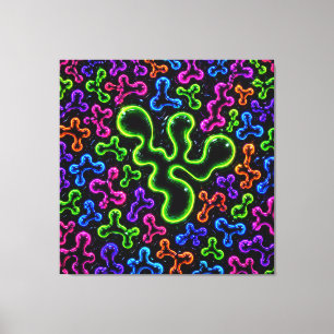 Impressão Em Tela Rabiscos de Neon