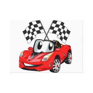 Mural de parede carros corrida de carro de desenho animado - TenStickers
