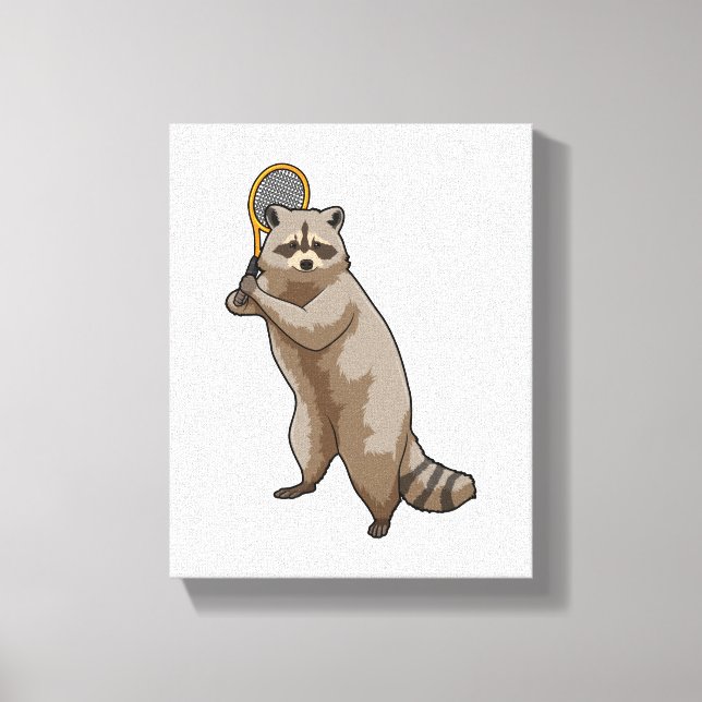 Impressão Em Tela Racoon em Tênis com raquete Tênis (Frente)