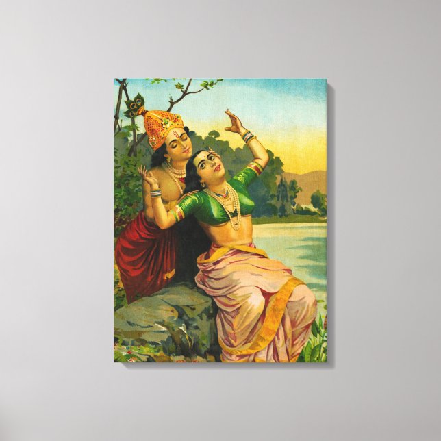 Impressão Em Tela Radha Bilas por Raja Ravi Varma (Frente)