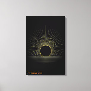 Impressão Em Tela Radiância Horizonte Dourado Tela de Arte Fina
