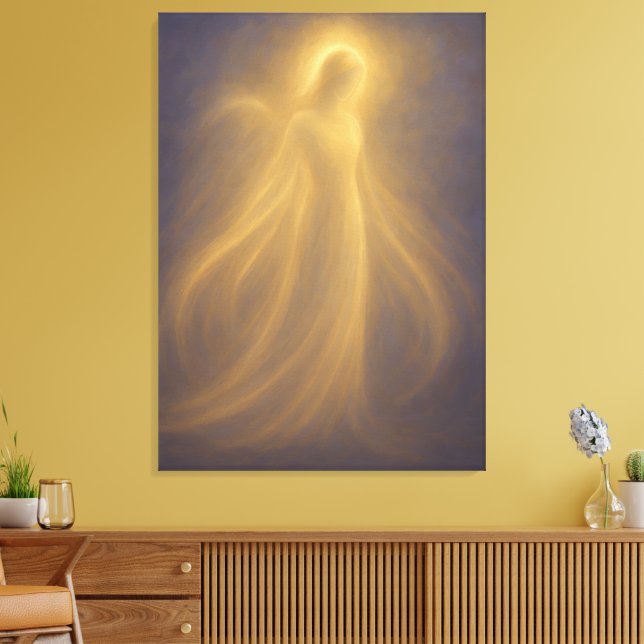 Impressão Em Tela Radiant Presence Angel of Golden Light Spiritual (Insitu(Sala de estar))