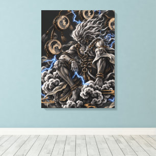 Impressão Em Tela Raijin Azul