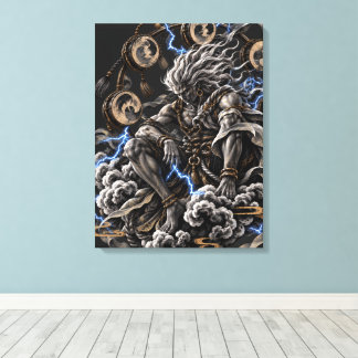 Impressão Em Tela Raijin Azul