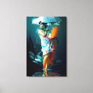 Impressão Em Tela Rain Parade - Arte de Ken Gage