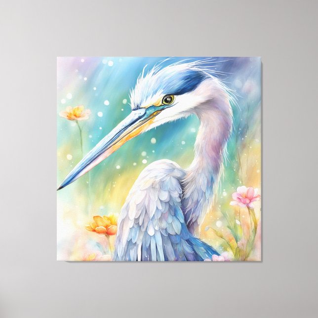 Impressão Em Tela Rainbow Birds Blue Heron 2 (Frente)