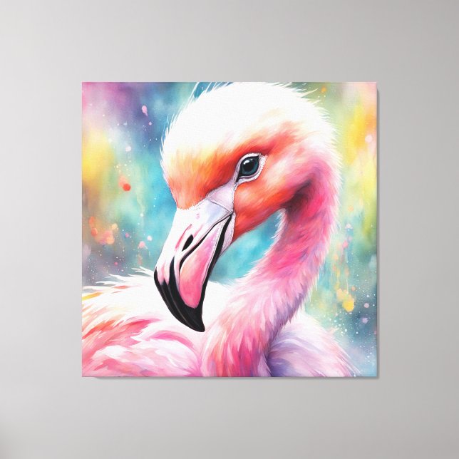 Impressão Em Tela Rainbow Birds Flamingo 2 (Frente)