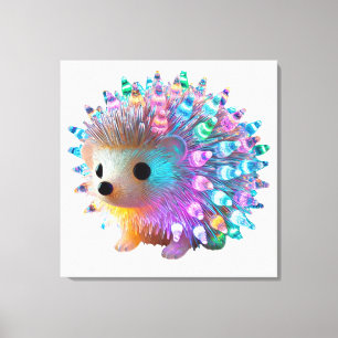 Impressão Em Tela Rainbow Hedgehog Delight