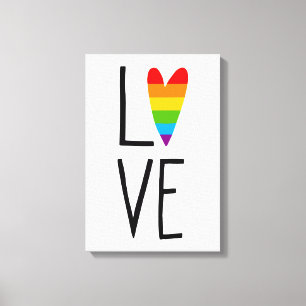 Impressão Em Tela Rainbow Love